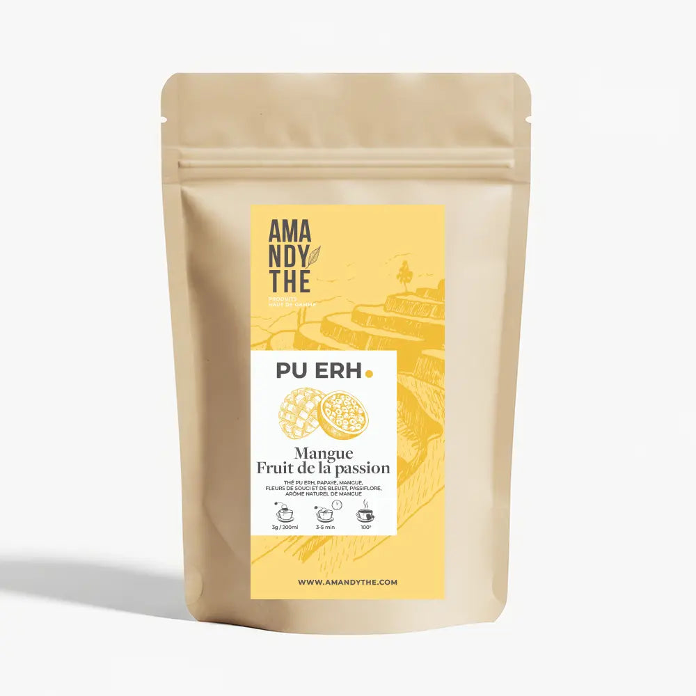 Thé Pu Erh Mangue Fruit de la Passion Amandythé